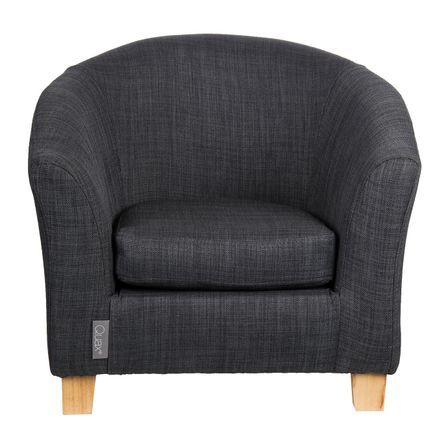 Fauteuil enfant tissu gris foncé et pieds bois massif Bebetop