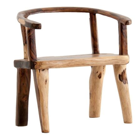 Fauteuil ethnique mahogany massif clair et foncé Arbuste