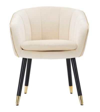 Fauteuil Fidji crème et doré