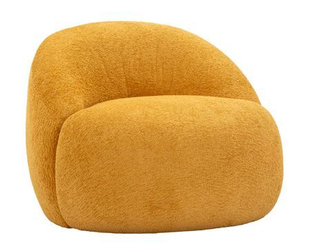 Fauteuil Ginevra moutarde bouclé design contemporain