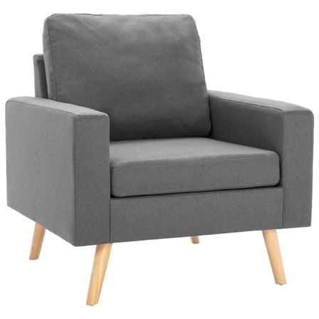 Fauteuil Gris clair Tissu Louva