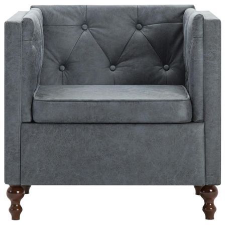 Fauteuil Gris Tissu Koza