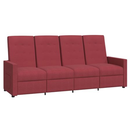 Fauteuil inclinable à 4 places Rouge bordeaux Tissu 3