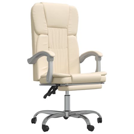 Fauteuil inclinable de bureau Crème Similicuir