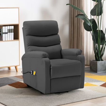 Fauteuil inclinable de massage Anthracite Similicuir 2