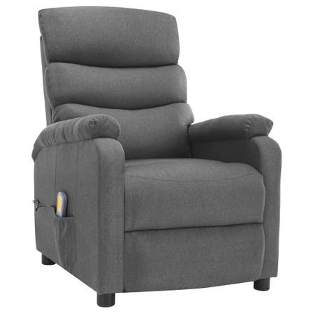 Fauteuil inclinable de massage Gris clair Tissu 6