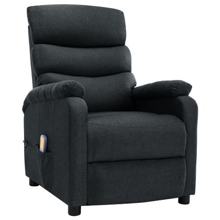 Fauteuil inclinable de massage Gris foncé Tissu 6