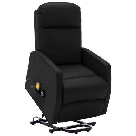 Fauteuil inclinable de massage Noir Similicuir 3