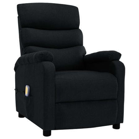 Fauteuil inclinable de massage Noir Tissu 7