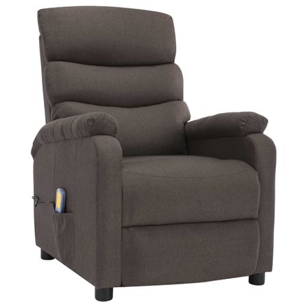 Fauteuil inclinable de massage Taupe Tissu 7