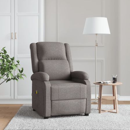 Fauteuil inclinable de massage Taupe Tissu 2