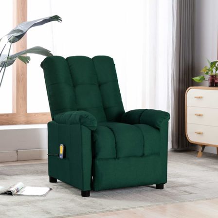 Fauteuil inclinable de massage Vert foncé Tissu 4
