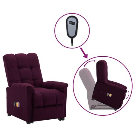 Fauteuil inclinable de massage Violet Tissu 2