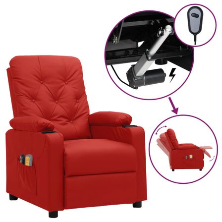Fauteuil inclinable électrique de massage Bordeaux Similicuir 3