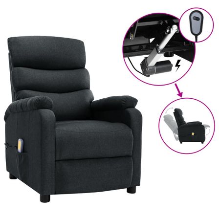 Fauteuil inclinable électrique de massage Gris foncé Tissu 3