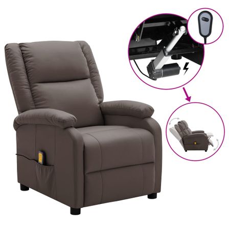 Fauteuil inclinable électrique de massage Marron Similicuir 3