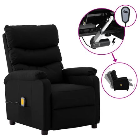 Fauteuil inclinable électrique de massage Noir Similicuir 4