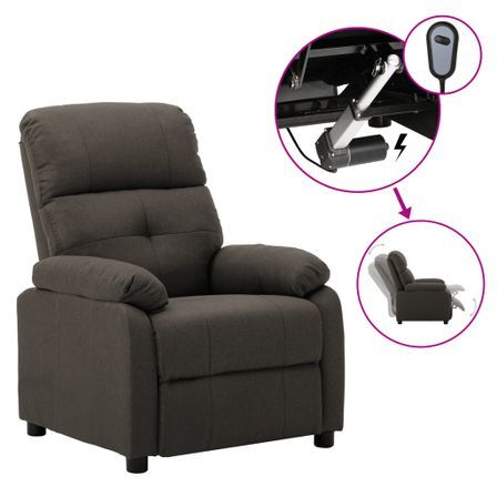 Fauteuil inclinable électrique Taupe Tissu 3