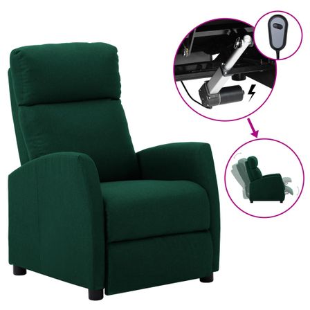 Fauteuil inclinable électrique Vert foncé Tissu 8