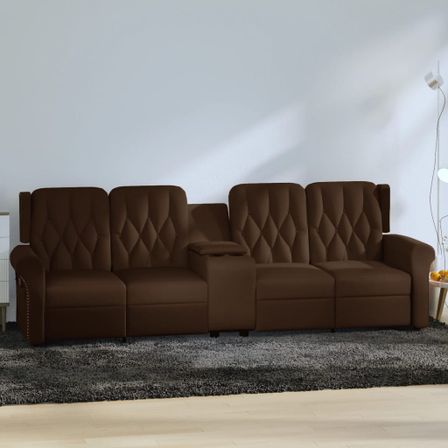 Fauteuil inclinable porte-gobelets 4 places Marron Similicuir 3