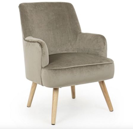 Fauteuil LAVINE – Effet velours et bois