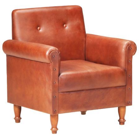 Fauteuil Marron Cuir véritable 13