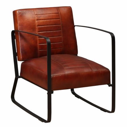 Fauteuil Marron Cuir véritable 10