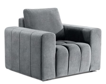 Fauteuil moderne capitonné LARKO tissu