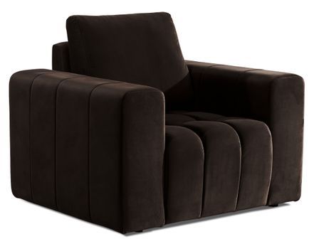 Fauteuil moderne capitonné LARKO velours