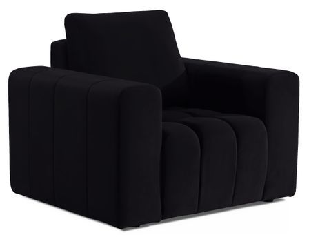 Fauteuil moderne capitonné LARKO velours