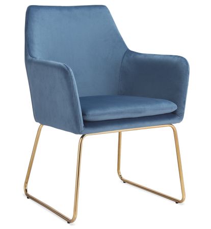 Fauteuil moderne velours bleu Jaria