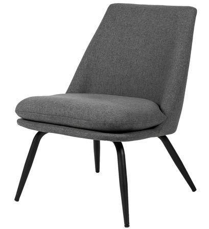 Fauteuil Mory - Confort moderne en tissu avec pieds métal noir