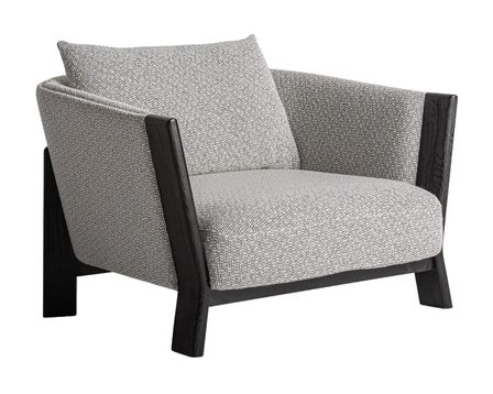 Fauteuil NARA – Bois massif de chêne brun clair et tissu
