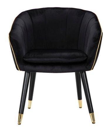 Fauteuil noir avec finitions dorées Fiji