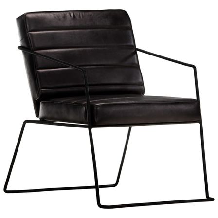 Fauteuil Noir Cuir véritable 6