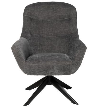 Fauteuil pivotant à 360º tissu gris foncé matelassé Bolia 73 cm