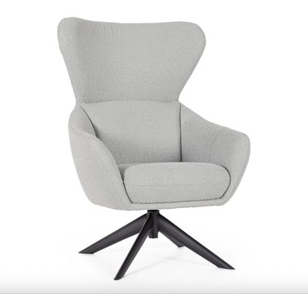 Fauteuil pivotant HAILEY - tissu & & pieds acier noir