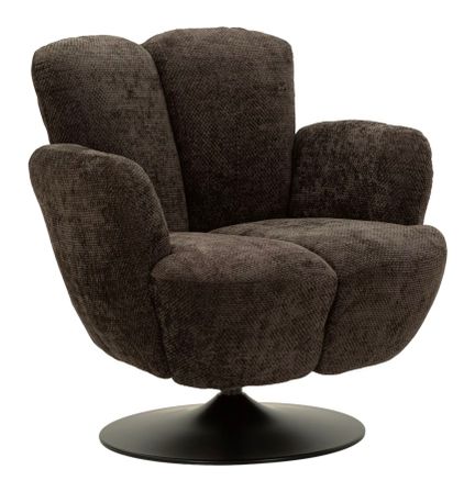 Fauteuil pivotant noir style rétro 86 x 77 x 92 cm