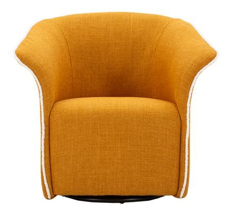 Fauteuil pivotant Siena moutarde design moderne élégant