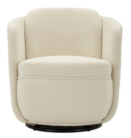 Fauteuil pivotant Torino crème design élégant moderne