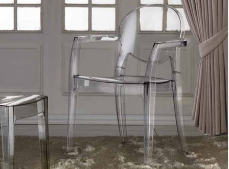 Fauteuil polycarbonate transparent Kay - Lot de 4