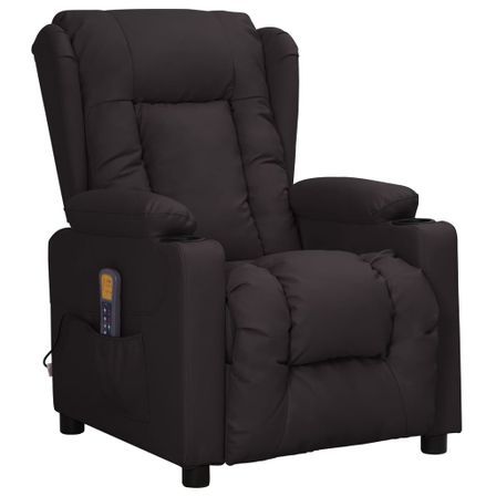 Fauteuil releveur inclinable de massage Noir Similicuir 2