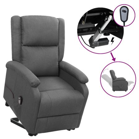 Fauteuil releveur inclinable Gris foncé Tissu