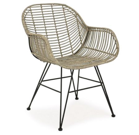 Fauteuil RIKEL – Acier & fibre naturelle tressée