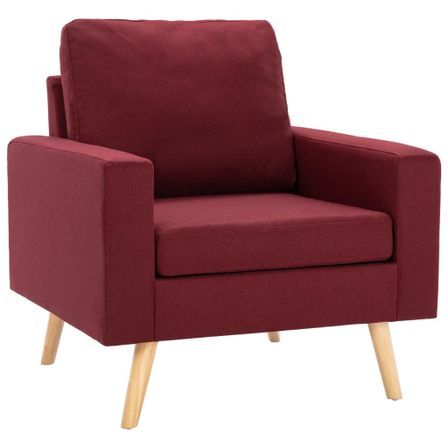 Fauteuil Rouge bordeaux Tissu Louva