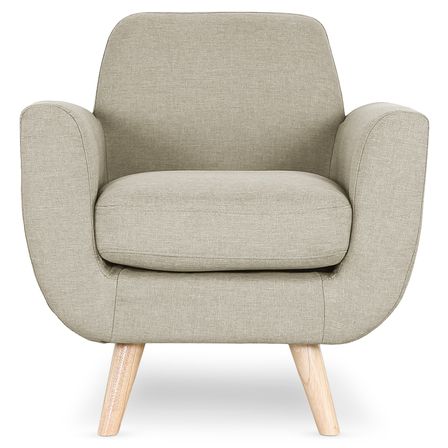 Fauteuil scandinave tissu beige Annis