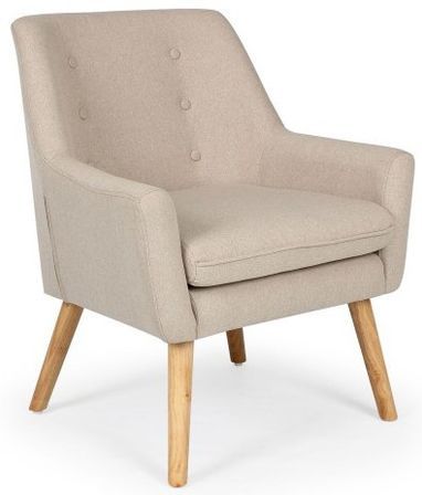 Fauteuil scandinave tissu beige Gustavo