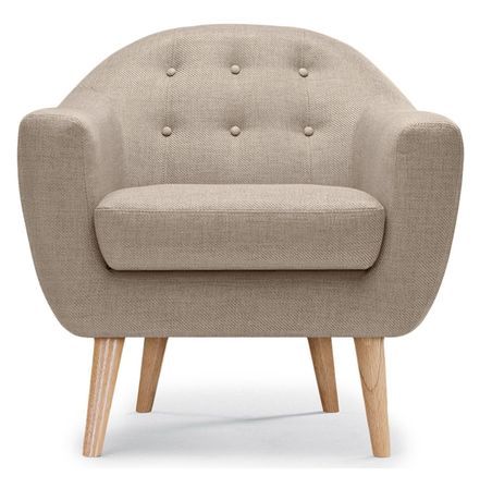 Fauteuil scandinave tissu beige Koldy