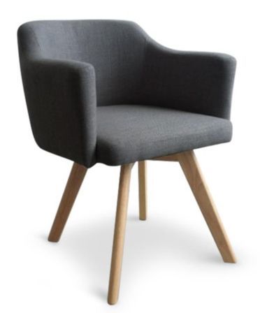 Fauteuil Scandinave tissu gris foncé Kanty