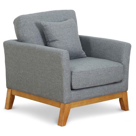 Fauteuil scandinave tissu gris Kynok